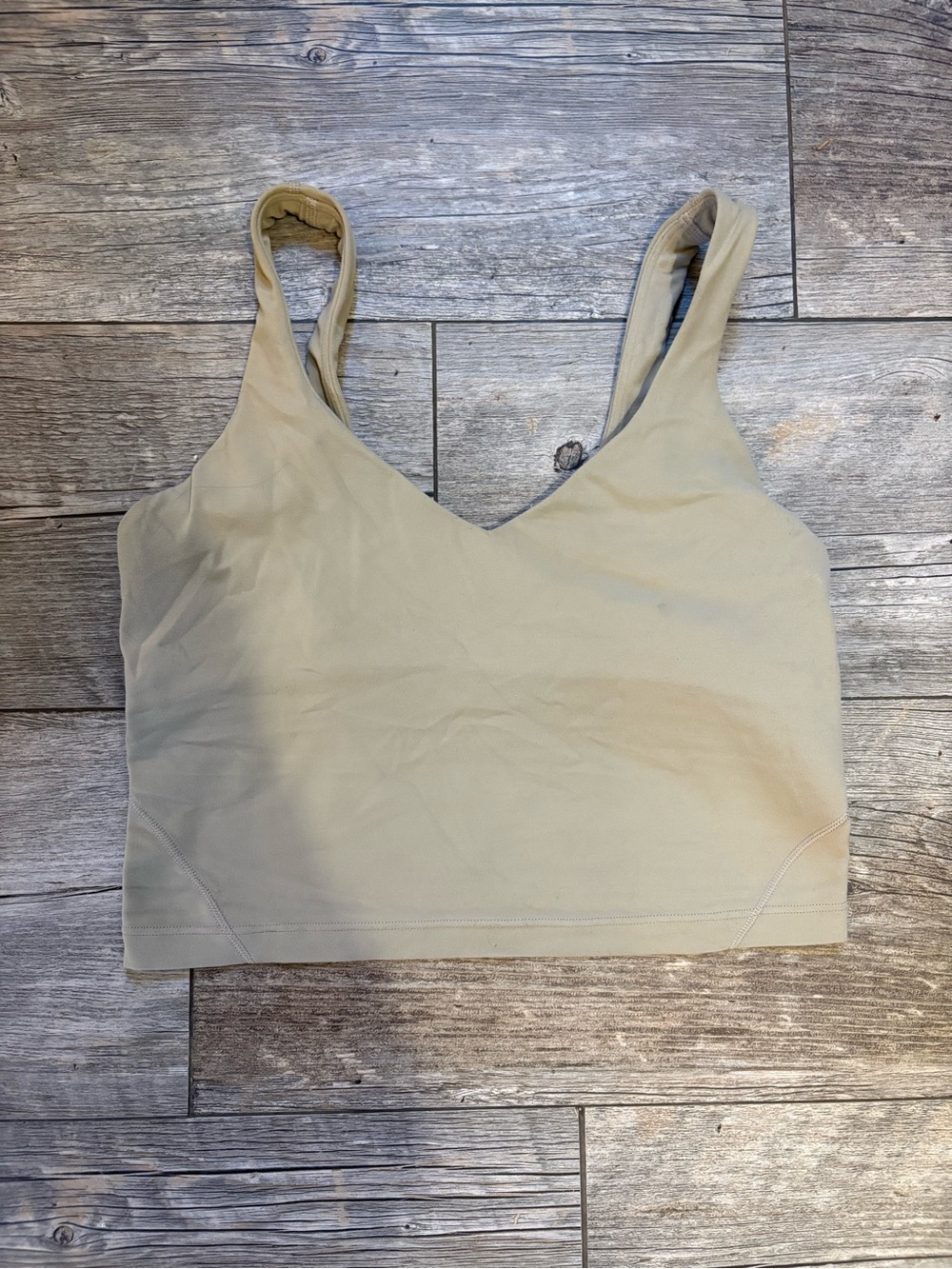 Lululemon Align Crop Top Beige Seamless V-Neck Crop Bralette Top Small